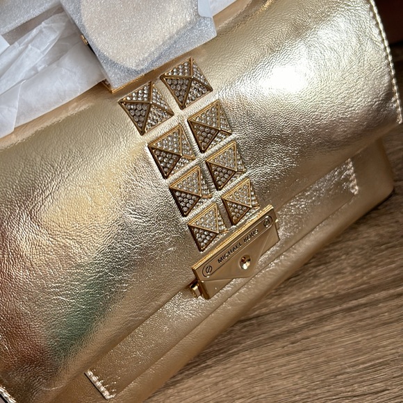 MK Cece Medium Studded Metallic Shoulder Bag NWT - Picture 4 of 10